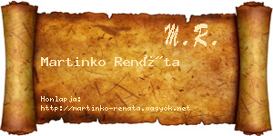 Martinko Renáta névjegykártya